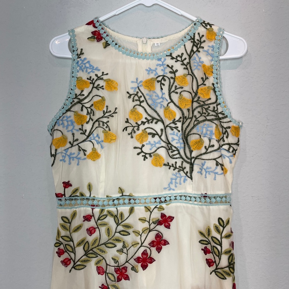Glory Connection Midi Dress Womens XXL Floral Embroidered - Picture 2 of 16